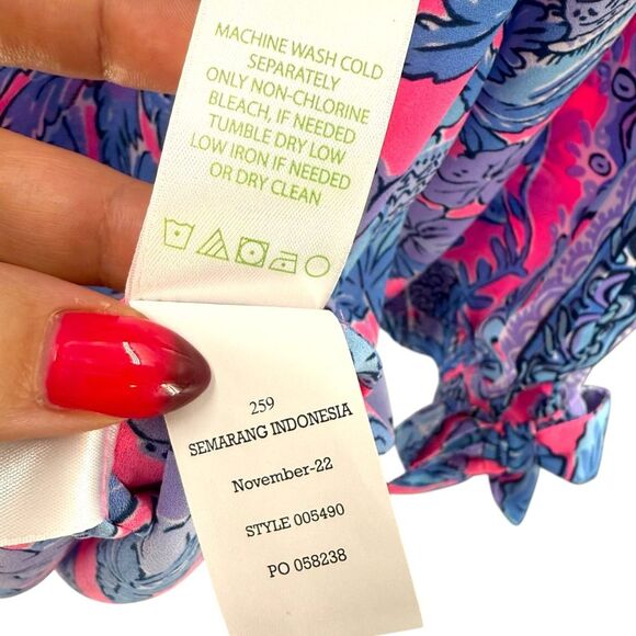 Lilly Pulitzer Women’s M Pamela 3/4 Sleeve Top Soleil Pink Paradise Elephant - Picture 13 of 14